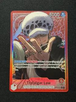 One Piece The Azure Sea's Seven Trafalgar Law OP14-001 Alternate Art Leader Foil - Image 1