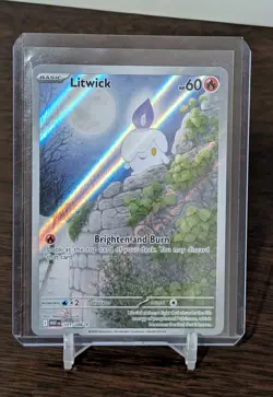 Litwick 101/086 WHT EN 2025 SV White Flare Illustration Rare Holo Pokemon TCG - Image 1