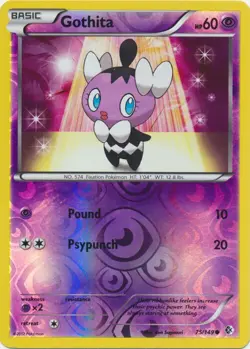 Gothita 75/149 Reverse Holo Boundaries Crossed Pokemon Card NM - Image 1