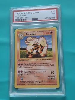 Pokemon Arcanine Base Set 1999 1st Edition 23/102 PSA 7 NM Card - Image 1