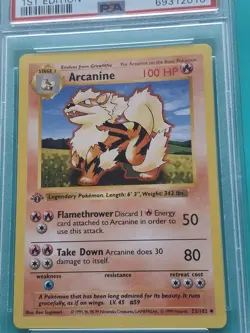 Pokemon Arcanine Base Set 1999 1st Edition 23/102 PSA 7 NM Card - Image 3