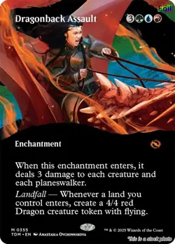 Dragonback Assault (Borderless) [TDM - 355] - NM [Foil] TCG MTG - Image 1