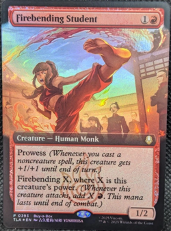 Firebending Student [Buy-a-Box Promo] TLA 0393 - BORDERLESS FOIL RARE MtG TCG - Image 1