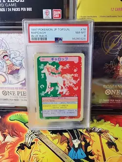 RAPIDASH Blue BACK POKEMON JAPANESE TOPSUN 1997 PSA 8 - Image 1