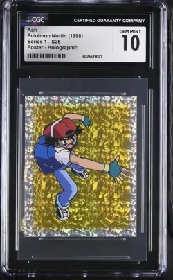 Pokemon Ash S26 Holo Merlin Series 1 - CGC 10 - Image 1