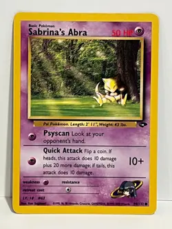Vintage 2000 Pokemon TCG Gym Challenge SABRINA'S ABRA 94/132 NM Eng. Unlimited - Image 1