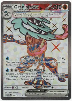 Greninja EX 198/167 Twilight Masquerade TWM SV06 Pokemon TCG Ultra Rare Holo NM - Image 1