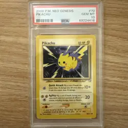 PSA 10 Neo Genesis Pikachu 70/111 Pokemon 2000 unlimited Bgs 10 CgC 10 - Image 1