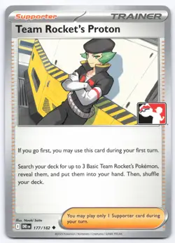 Pokemon TCG Team Rocket's Proton 177/182 Destined Rivals Prize Pack Stamped NM - Image 1