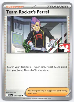 Pokemon TCG Team Rocket's Petrel 176/182 Destined Rivals Prize Pack Stamped NM - Image 1