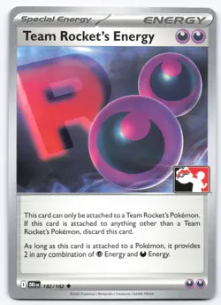 Pokemon TCG Team Rocket's Energy 182/182 Destined Rivals Prize Pack Stamped NM - Image 1