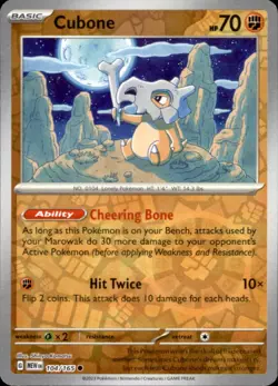 Pokemon Cubone Common Reverse Holo MEW 104/165 NM - Image 1