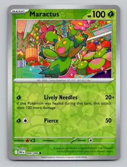 Reverse Holo Maractus 008/086 Common Black Bolt Pokemon - Image 1