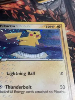 2007 Pokemon POP Series 5 Pikachu 12/17 Holo Inverted Back Error Swirl Rare - Image 2