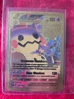 Pokemon Mimikyu VMAX Gold Foil Fan Art Collector Card - 300 HP - TG21 - Image 1