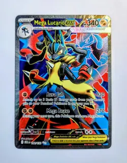 Mega Lucario ex ME01: Mega Evolution 160/132 Pokemon TCG Card Ultra Rare Holo - Image 1