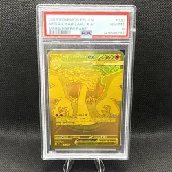 2025 Pokemon PFL Mega Charizard X ex Mega Hyper Rare PSA 8 #130 - Image 1