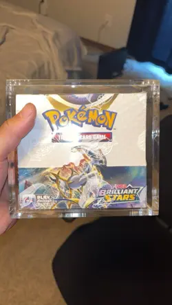 Pokemon Brilliant Stars Booster Box factory sealed w/ Acrylic Case - Image 1