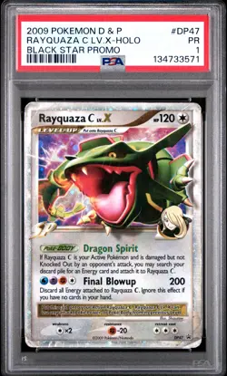 2009 POKEMON DIAMOND & PEARL BLACK STAR PROMO #DP47 RAYQUAZA C LV.X-HOLO PSA 1 - Image 1