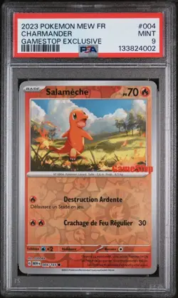 Pokemon TCG Charmander (Salameche) #004 SV 151 MEW FR GameStop Stamp Promo PSA 9 - Image 3