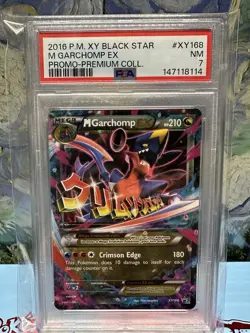 2016 POKEMON XY BLACK STAR PROMO M GARCHOMP EX #XY168 HOLO PSA 7 NM - Image 1