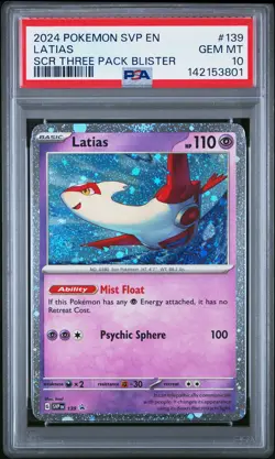 2024 POKEMON SVP EN-SV BLACK STAR PROMO #139 LATIAS PSA 10 - Image 1