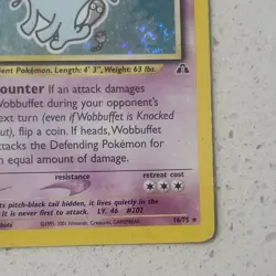 Wobbuffet - 16/75 - Neo Discovery Holo Rare MP (Pokemon TCG 2001) - swirl! - Image 5