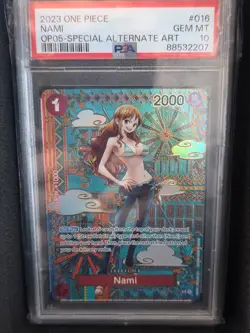 One Piece 2023 - Nami SP OP01-016 OP05 Special Alternate Art Card - PSA 10 Gem - Image 1