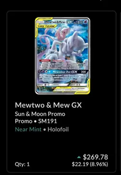 Pokemon TCG Mewtwo & Mew GX SM191 Black Star Promo Card Lightly Played - Image 3
