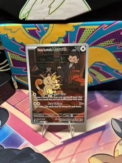 Pokemon TCG Team Rockets Meowth Card 203/182 Destined Rivals - Image 1