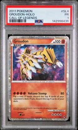 PSA 1 PR 2011 Pokemon Call of Legends SHINY Groudon Holo Foil Rare SL4 - Image 1