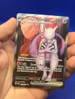 Pokemon Destined Rivals Team Rocket’s Mewtwo ex 213/182 Full Art Ultra Rare NM - Image 2