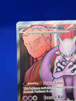 Pokemon Destined Rivals Team Rocket’s Mewtwo ex 213/182 Full Art Ultra Rare NM - Image 3
