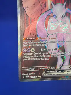 Pokemon Destined Rivals Team Rocket’s Mewtwo ex 213/182 Full Art Ultra Rare NM - Image 5