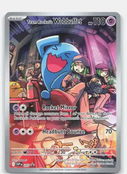 Team Rocket's Wobbuffet 203 Holo Promo Scarlet & Violet Promo Pokemon Holo NM/M - Image 1