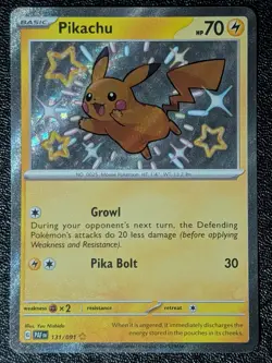 Pikachu 131/091 Holo Shiny Rare SV Paldean Fates 2024 Pokemon PAF - Image 1