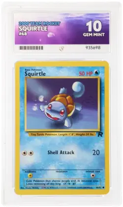 Pokemon Squirtle 68/82 Team Rocket 2000 WOTC Vintage ACE Gem Mint 10 Pop 1! - Image 1