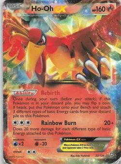Ho-Oh EX 22/124 Rare EX Dragons Exalted Holo Pokemon - Image 1