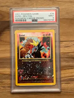 Pokemon Black Star ENTEI League Promo PSA 9 PSA # 68473736 SWIRL - Image 2