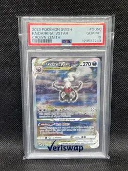 2023 Pokemon SWSH Crown Zenith #GG50 FA Darkrai VSTAR PSA 10 GEM MINT - Image 1