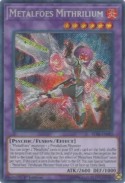BLRR-EN082 Metalfoes Mithrilium Secret Rare 1st Edition Near Mint YuGiOh TCG - Image 1