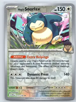 Hop's Snorlax 117/159 Journey Together Pokemon NM - Image 2