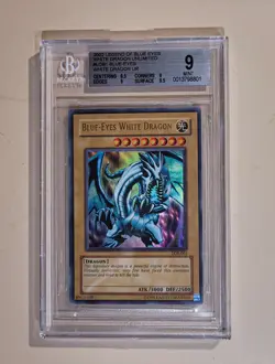 Yu-Gi-Oh 2002 Unlimited LOB-001 Blue-Eyes White Dragon BGS Mint 9 (Please Read) - Image 1
