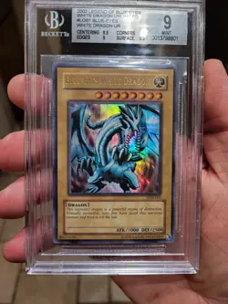 Yu-Gi-Oh 2002 Unlimited LOB-001 Blue-Eyes White Dragon BGS Mint 9 (Please Read) - Image 5