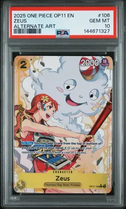 2025 One Piece Nami Zeus Alt Art #106 OP11 PSA 10 A Fist of Divine Speed - Image 1