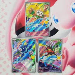 Rowlett 043 + Litten 044 + Popplio 045 - First Partner Pokemon Cards - #L221 - Image 1