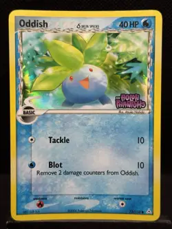 Pokemon TCG Oddish Holon Phantoms Reverse Holo Card 73/110 Stamped 2006 - Image 1