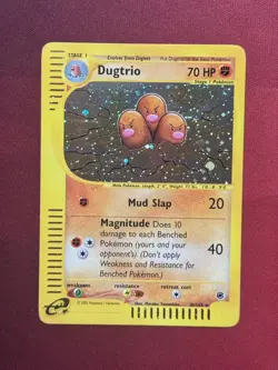 DUGTRIO 10/165 Expedition HOLO SWIRL rare E-READER Pokemon TCG card NM+ CLEAN! - Image 1