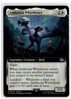 MTG FOIL Ambrosia Whiteheart (Extended Art) U FIN 424 NM - Image 1