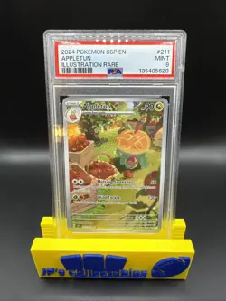 2024 POKEMON SSP EN-SURGING SPARKS ILLUSTRATION RARE #211 APPLETUN PSA 9 - Image 1